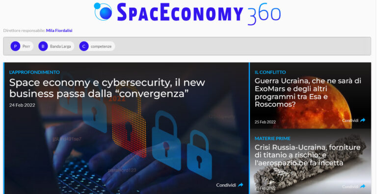 SpacEconomy360: un nuovo sito sulle opportunità del settore aerospaziale
